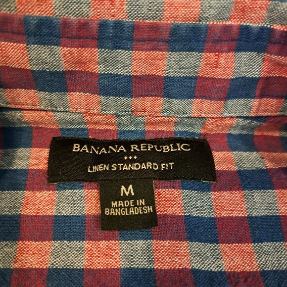 Banana Republic Men's Medium Linen Standard Fit Long Sleeve Button Down Shirt - Picture 2 of 14